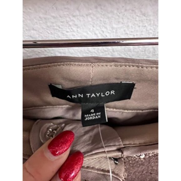 Ann Taylor Gold Pocket Sparkly Shiny Sequin Ankle Pants Size 4 - Picture 5 of 8